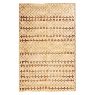 One-of-a-Kind Pasha Hand-Knotted 1960s Beige/Brown 5'4"" x 8'6"" Wool Area Rug -  Rug & Kilim, 13754