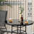 Round Metal Outdoor Dining Table With Umbrella Hole , 34'' in. W 34'' in. D
