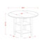 L'ensemble de 3 tables de salle à manger modernes comprend une table ronde en bois avec Dropleaf et des tablettes et 2 chaises de cuisine en tissu de lin, blanc lin