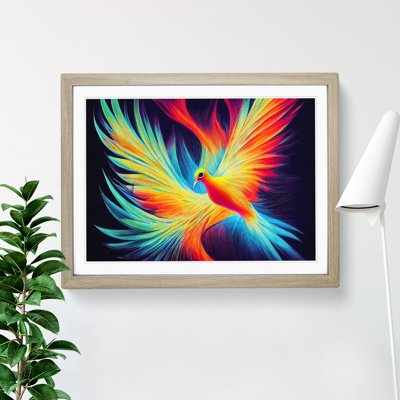 Vibrant Dove Bird Abstract - Framed Print