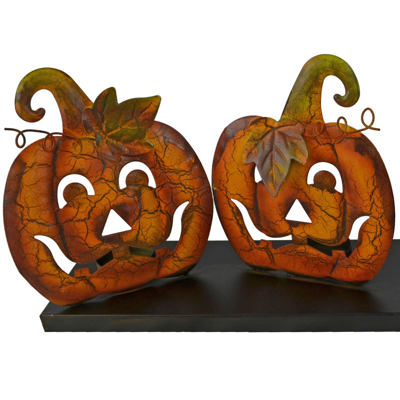 Plat en métal halloween citrouille