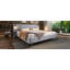 Lit tapissier chic avec lumières et tablettes intégrées, gris, grand