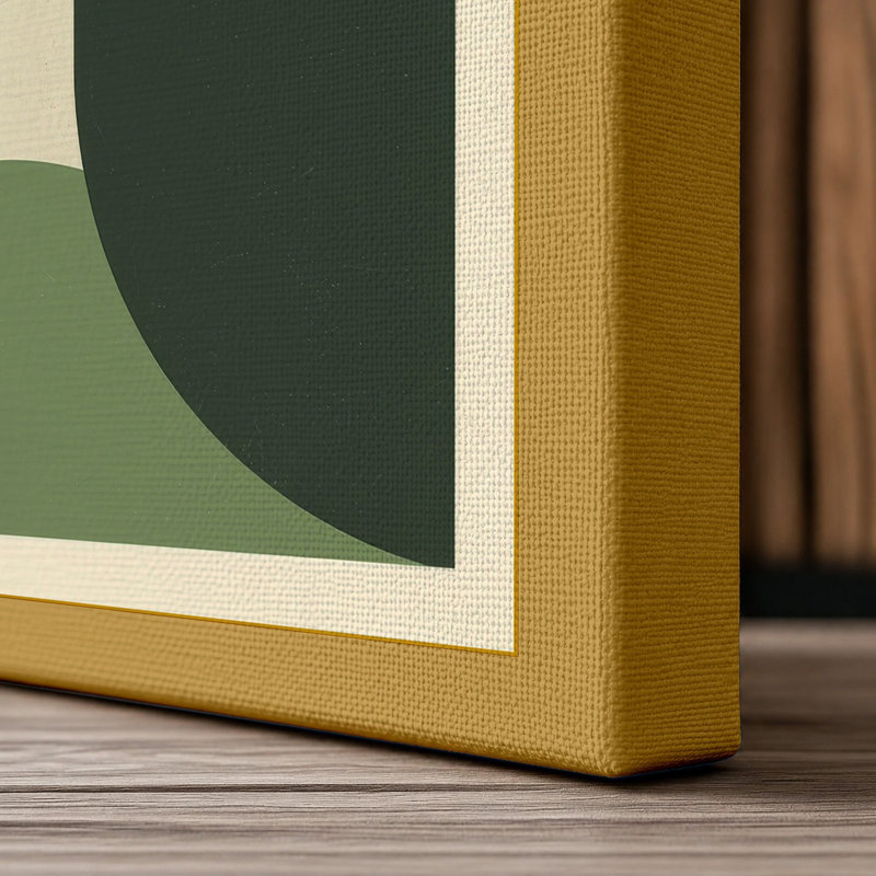 Forest Forms Geometric 1 Piece Wrapped Canvas Wall Art, 24x16 - 61.0 x 40.6 cm, Ochre Border