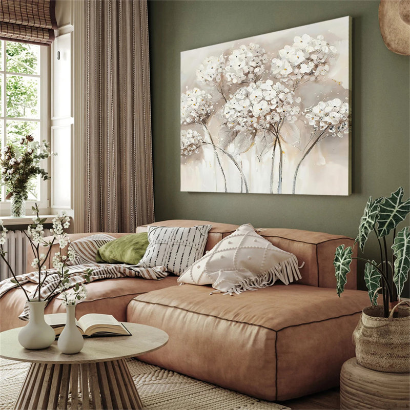Affiche beauté fleur d'hortensia blanc, 20x30inch