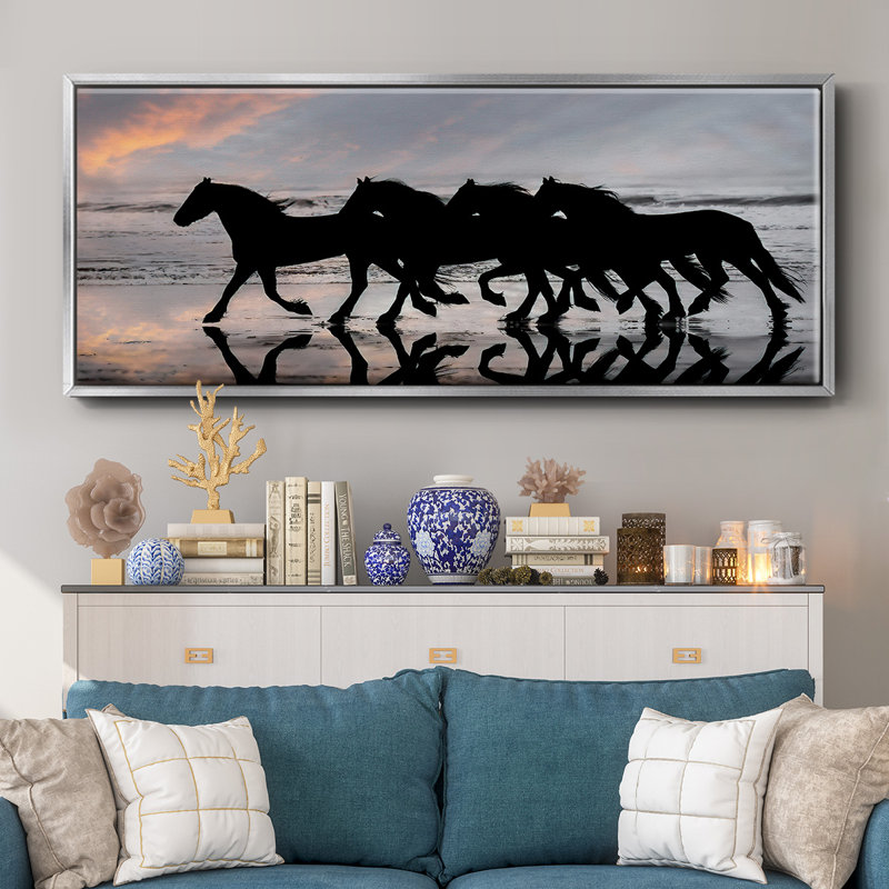 Plage galop - toile encadrée, H 20 po x l 50 po