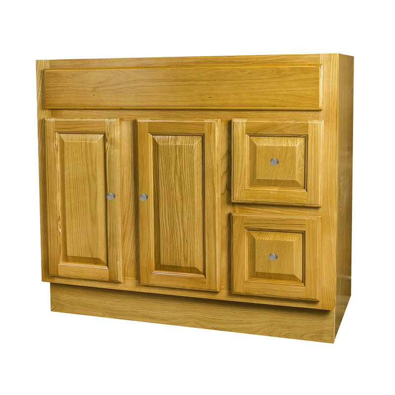 36" Honey Amber  Raised Panel Vanity Base Cabinet