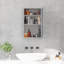 Armoire de salle de bain à miroir avec cadre vertical en acier inoxydable 16 po x 24 po, organisateur de rangement mural avec porte simple