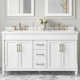 60'' Double Bathroom Vanity with Engineered Marble Top