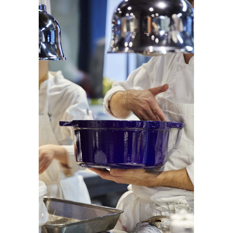La Cocotte Cast Iron Round Cocotte, 9 quarts, Dark Blue
