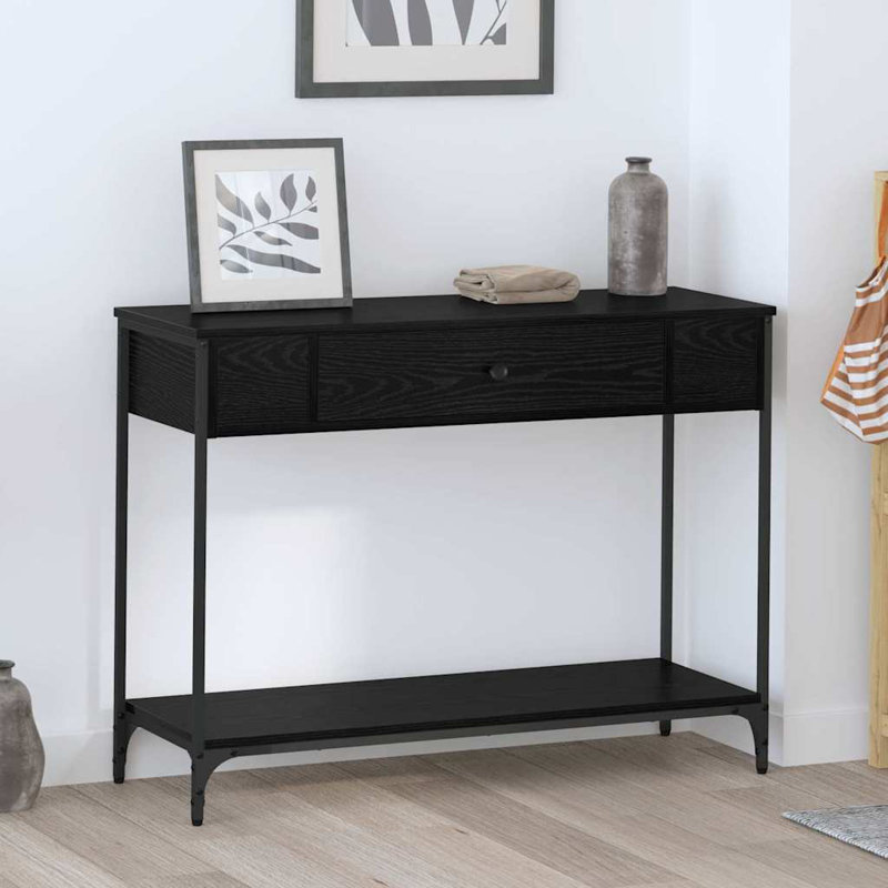 100cm Console Table, Black Oak