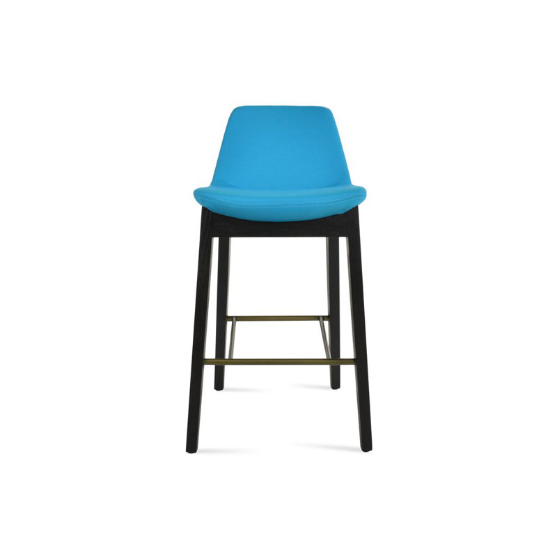 Comptoir en bois Pera HB, Tabouret de bar (siège d'une hauteur de 29 po), Tissu turquoise