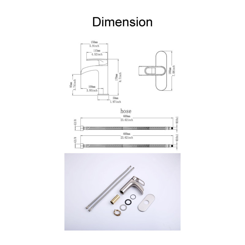 Single-Hole Single-handle Bathroom Faucet, Brushed Nickel