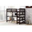 Lit mezzanine simple avec tablettes de rangement et bureau sous le lit-64355231-64355218
