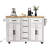 56.5'' Kitchen Island With Drop Leaf, Power Outlet, Embossed Vertical Stripe Rolling Kitchen Cart On Wheels With 4 Doors , 5 Deep Drawers And Adjustable Shelves, For Kitchen, Dining Room, White