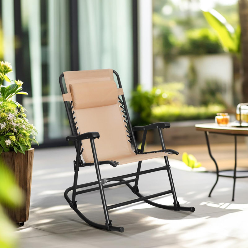 Chaise berçante inclinable pliante Zero Gravity, Beige