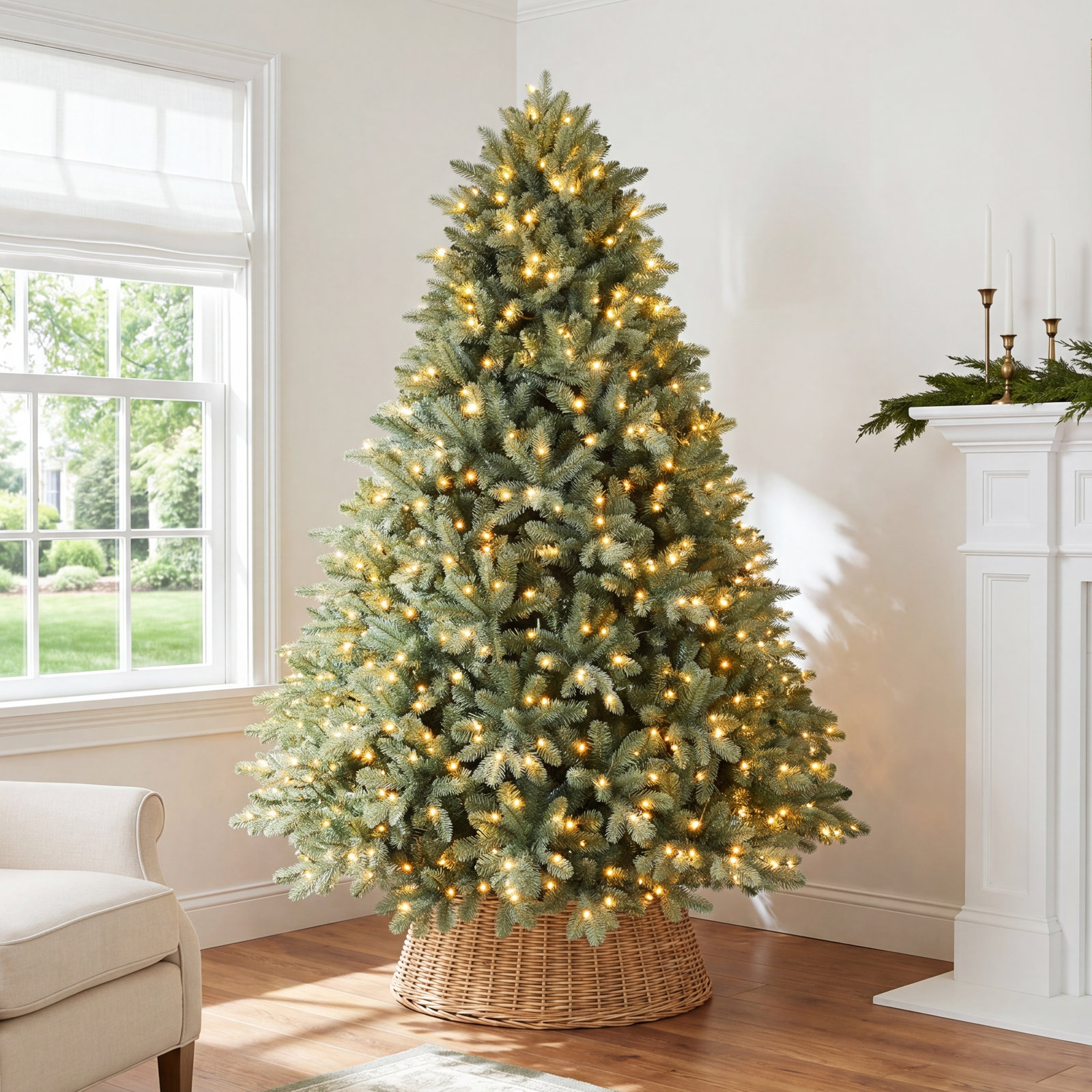 Pre-Lit Spruce Christmas Tree, 7.5 ft