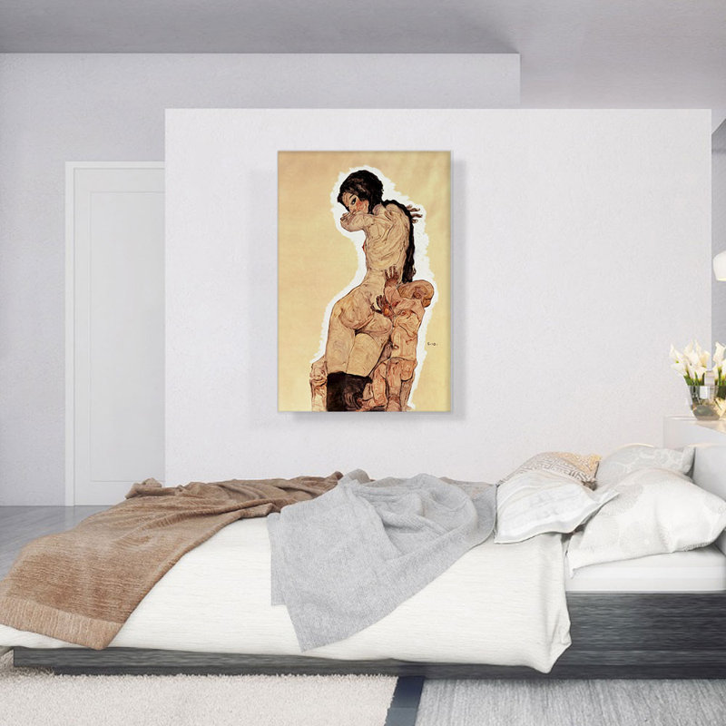 «Woman with Homunculus 1910» par Egon Schiele, reproduction d'art sur toile tendue, H 40 po x l 26 po x P 0,75 po