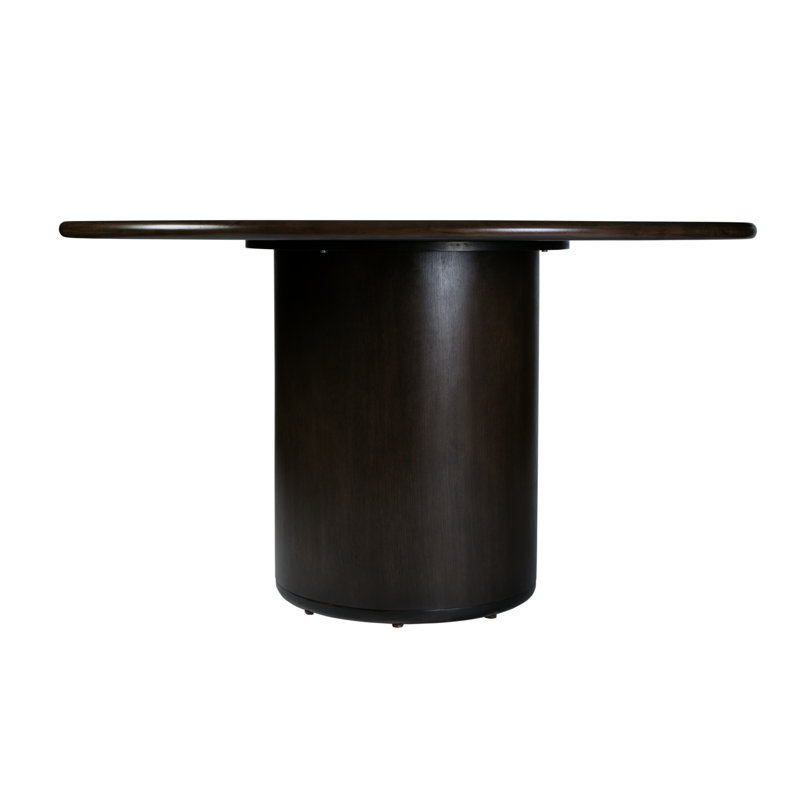 Carter 54 In. W Round Wood Pedestal Dining Table, Coffee Brown, Coffee Brown