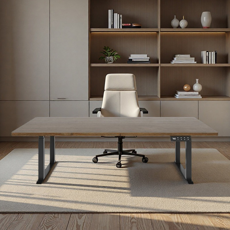 Height Adjustable Rectangular Computer Desk, 46.85" H x 78.74" W x 35.43" D