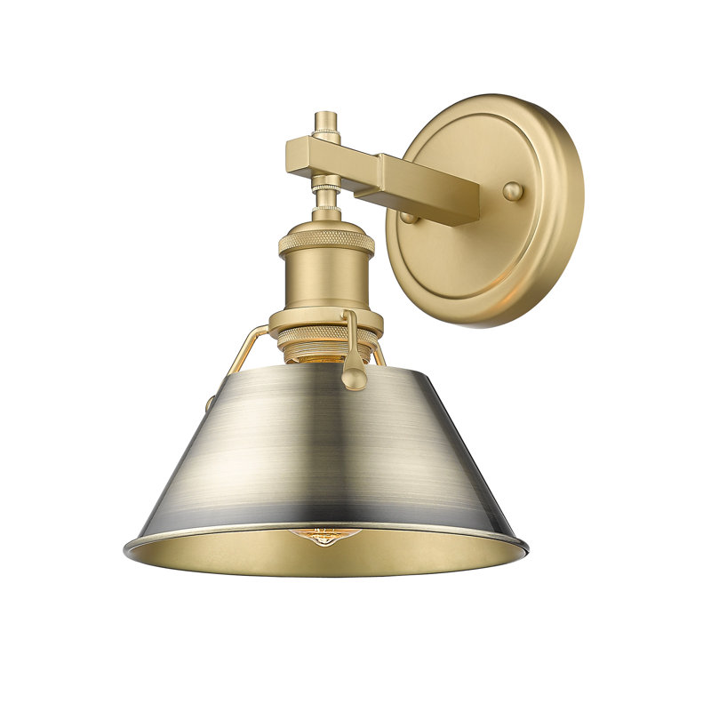 Éclairage pour meuble-lavabo en acier à intensité variable Felda, Bronze champagne brossé, Laiton vieilli, 1 lumières