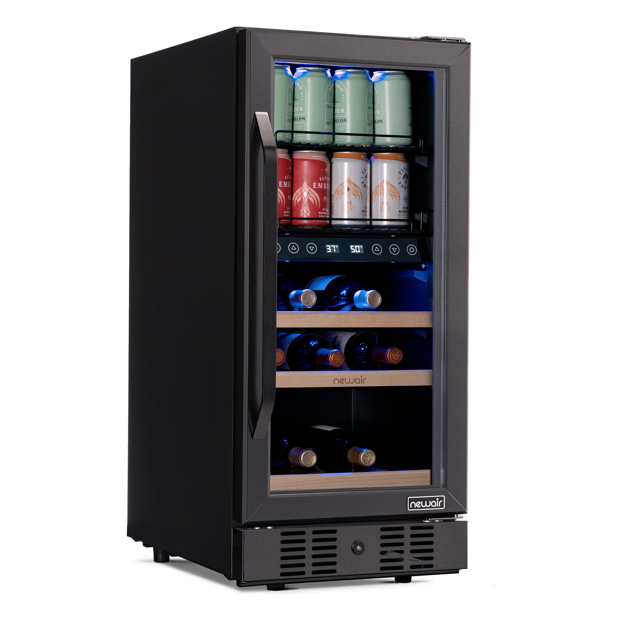 Newair 13 Bottle and 40 Can Dual Zone Freestanding Wine & Beverage
