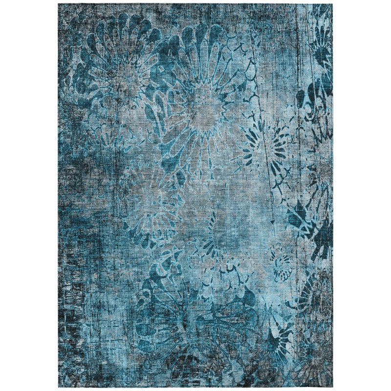 Machine Washable Indoor/Outdoor Derrick ACN2224 Floral Rug, Rectangle 5' x 7'6"