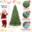 Arbre de Noël en PVC pré-éclairé 5 pi avec 200 lumières UL, 551 pointes, fil mémoire dépliable automatiquement, assemblage facile avec support en métal stable - arbre de Noël artificiel complet-118032884