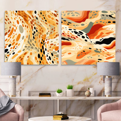 Coralien - Abstract Acrylic Wall Art Glass Set Of 2