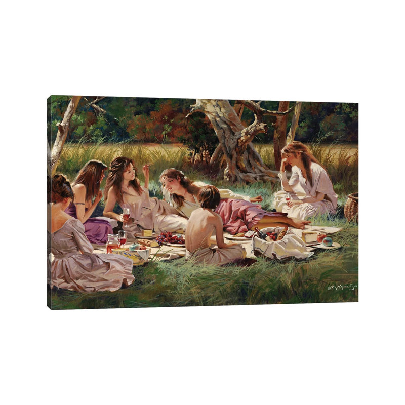 The Picnic by Maher Morcos - Wrapped Canvas Gallery-Wrapped Canvas Giclée, 20.32 cm H x 30.48 cm W