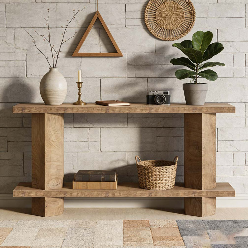 2-Tier Hallway Sofa Table Behind Couch
