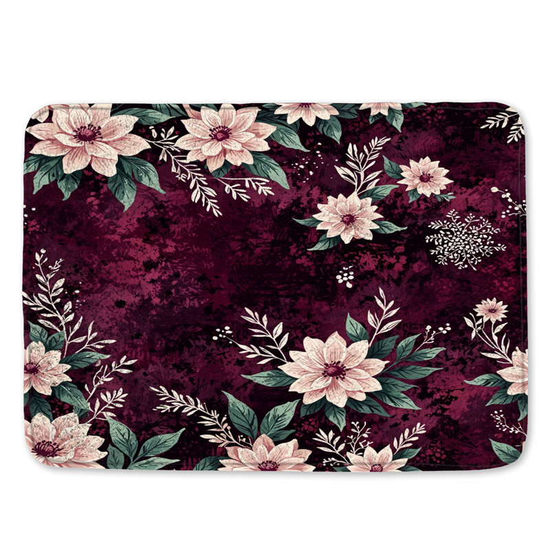 Tapis de bain Floral Dahlia Arrangement, L 24 po x L 17 po