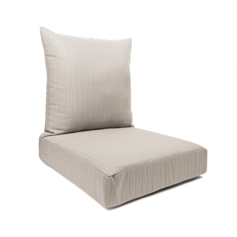 Knife Edge Seat Cushion With Zipper Closure And Knife Edge, Plain Back Cushion, With White Polyester Padded Fill., Sand