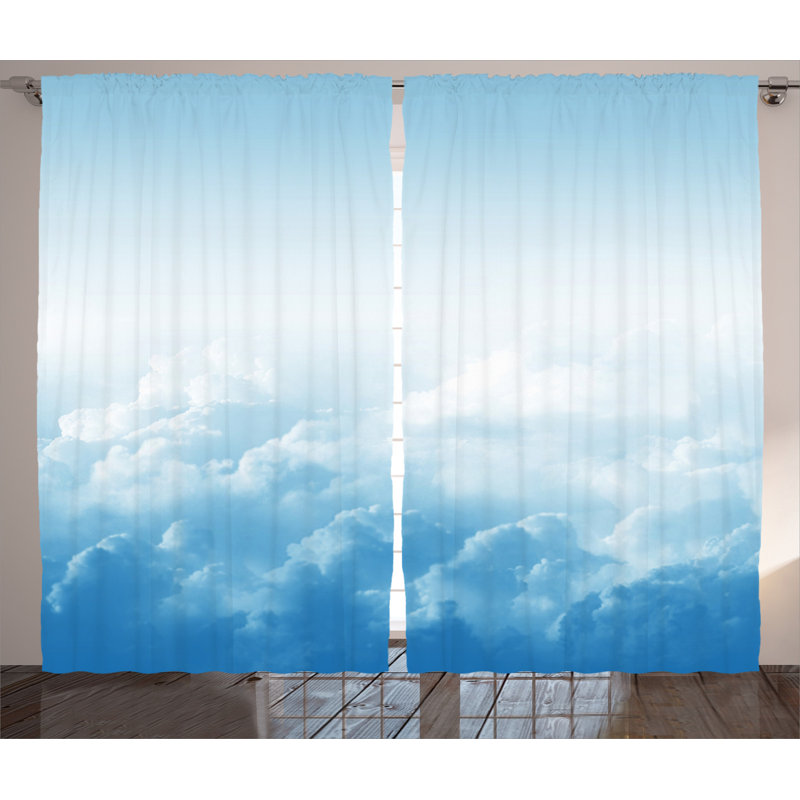 Clouds Semi-Sheer Rod Pocket Curtain Panels, 54" x 63"