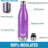Hydration Nation Stainless Steel Water Bottle Double Wall Insulated-86836316-86836332