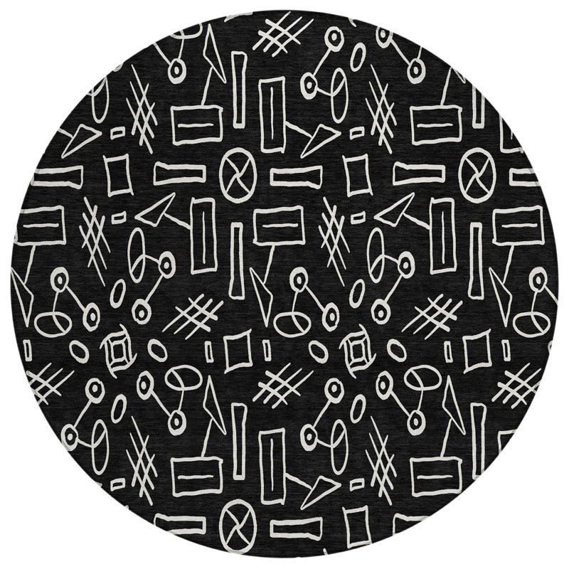 Machine Washable Indoor/Outdoor Chantille ACN2825 Kids Rug, 8' Round