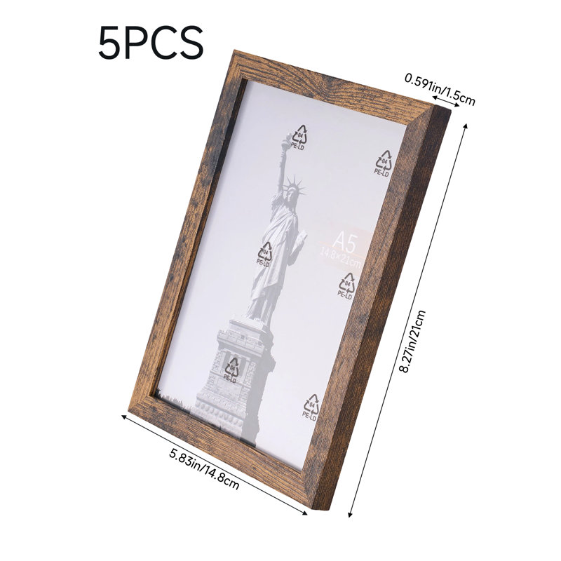 Dark Walnut Picture Frame - Set of 5