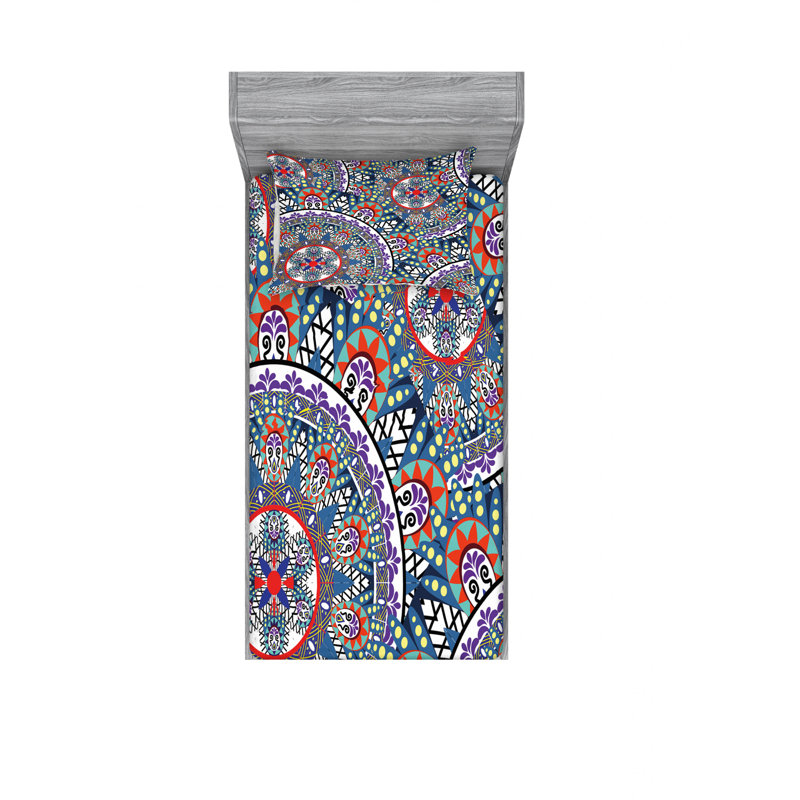 Ensemble de draps à motif floral, Ensemble de draps pour lit simple TG avec drap-hou