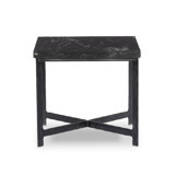 Hammered Iron End Table-White Marble