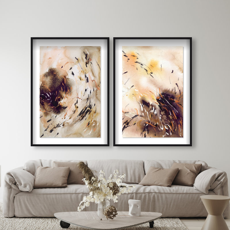 Floating Autumn Set Set by Oliver Gal, 63"H x 43"W, Black Shadowbox