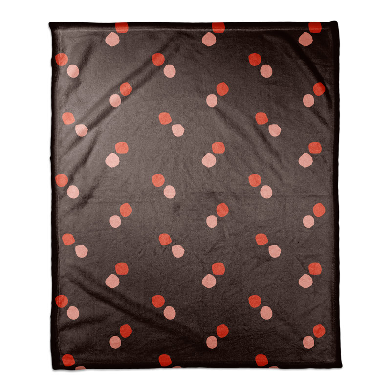  Jeté à pois, Rouge / Rose / Brun