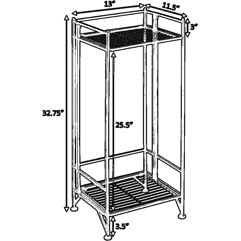 Support de rangement pliable en métal à 2 niveaux Xtra Storage