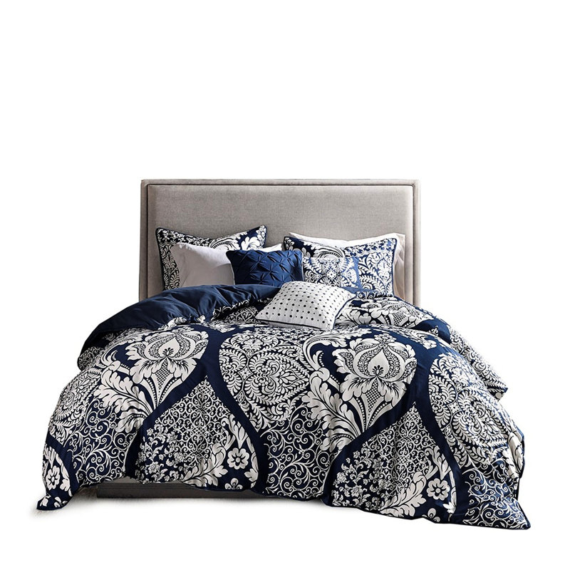 Housse de couette double / grand avec motif complexe et coussins décoratifs 6 pièces, motif multicolore 3