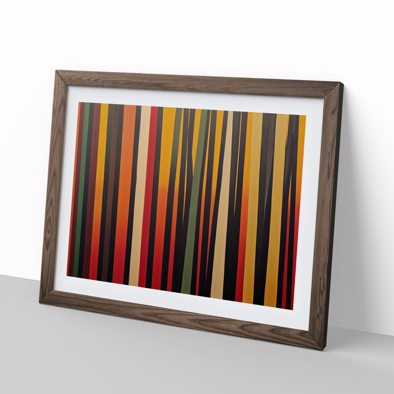 XH1022-630X An Exquisite Abstract Forest - Single Picture Frame Painting, 25cm H x 34cm W x 2cm D, Walnut
