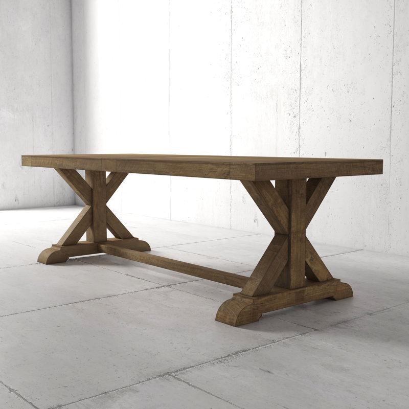 Yisela Teak Solid Wood Dining Table, Natural, 40" W x 120" L, Natural