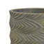 Jardinière cylindrique, motifs de plumes surélevées, terre cuite grise et dorée 7 pouces