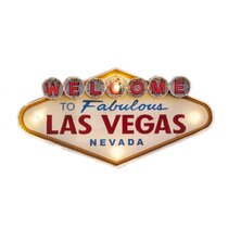 The Welcome to Fabulous Las Vegas Sign at Night, Paradise, Clark County, Nevada, USA by Walter Bibikow - Unframed Photograph Hokku Designs Size: 24