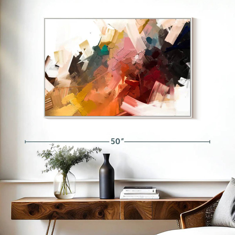 Large Giard Oil, Cadre flottant blanc, 40 po x 27 po