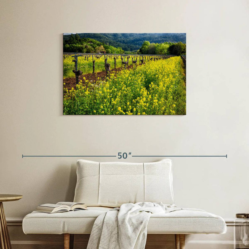 Moutarde jaune et vignes Alvord, H 24 po x l 36 po
