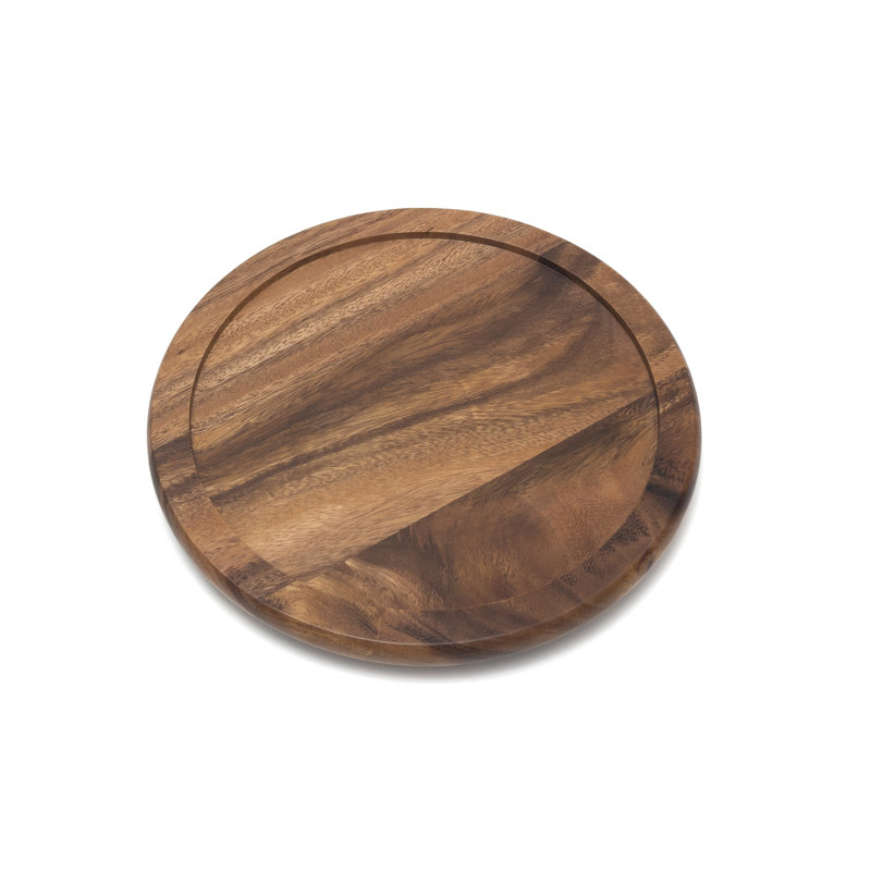Plateau tournant en acacia, moyen, H 1,13 po x l 10,25 po x P 10,25 po