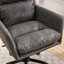 Fauteuil de bureau gris en similicuir gris, base noire, réglable en hauteur, convenant à une coiffeuse de chambre à coucher et à d'autres environnements-590365297